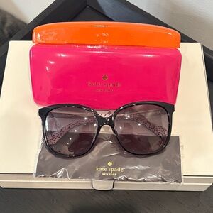 Kate Spade Black Sunglasses with Vibrant Case